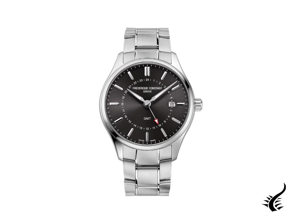 Montre à quartz GMT Classics de Frédérique Constant, 40 mm, noire, jour, FC-252DGS5B6B