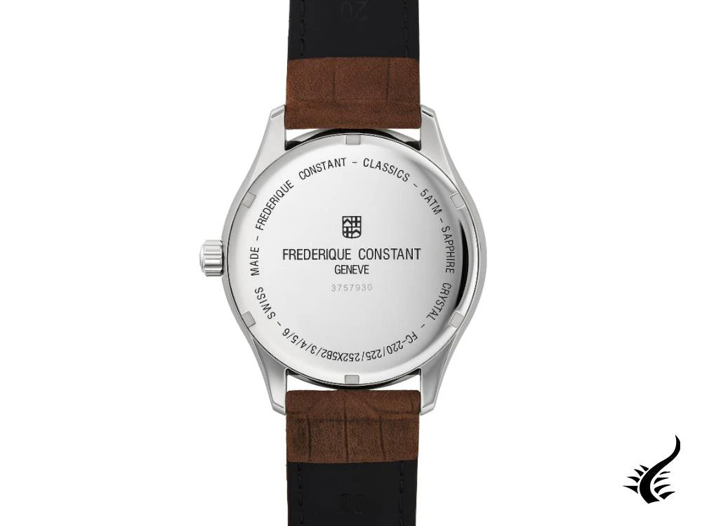 Frederique Constant Classics GMT Quartz Watch, 40 mm, Silver, FC-252SS5B6