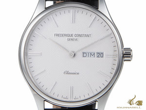 Frederique Constant Classics Quartz Watch, FC-225, 40mm, Silver, Day and date