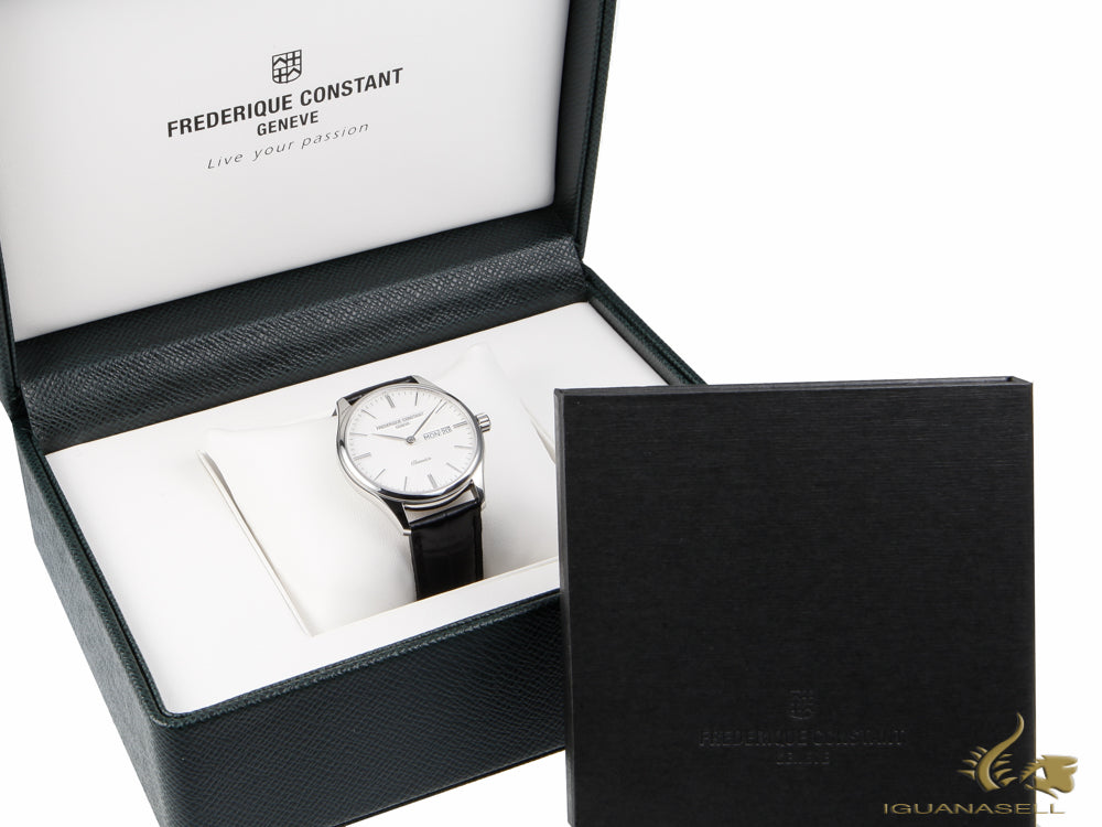 Frederique Constant Classics Quartz Watch, FC-225, 40mm, Silver, Day and date