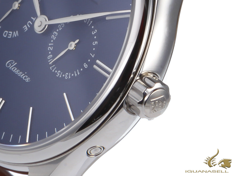 Montre à quartz classique Frédérique Constant, FC-259, 40 mm, bleu, jour et date