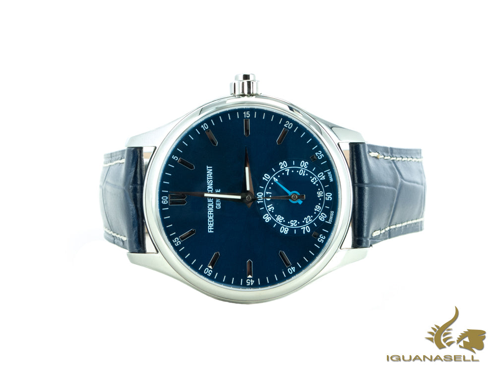 Montre intelligente horlogique Frederique Constant, bleue, GMT, alarme, FC-285NS5B6