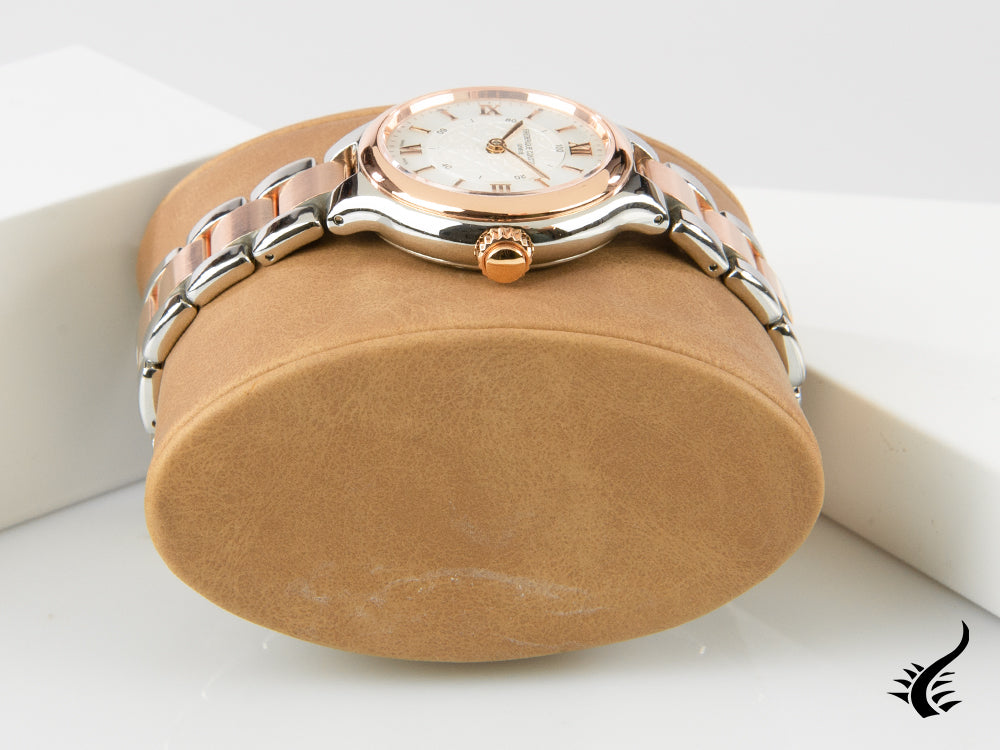 Montre connectée à quartz pour femme Frederique Constant, or rose, GMT