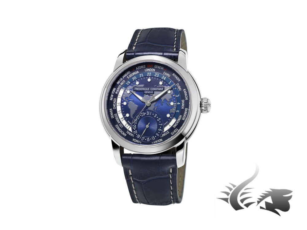 Frederique Constant Manufacture Worldtimer Automatic Watch, FC-718, GMT, Day