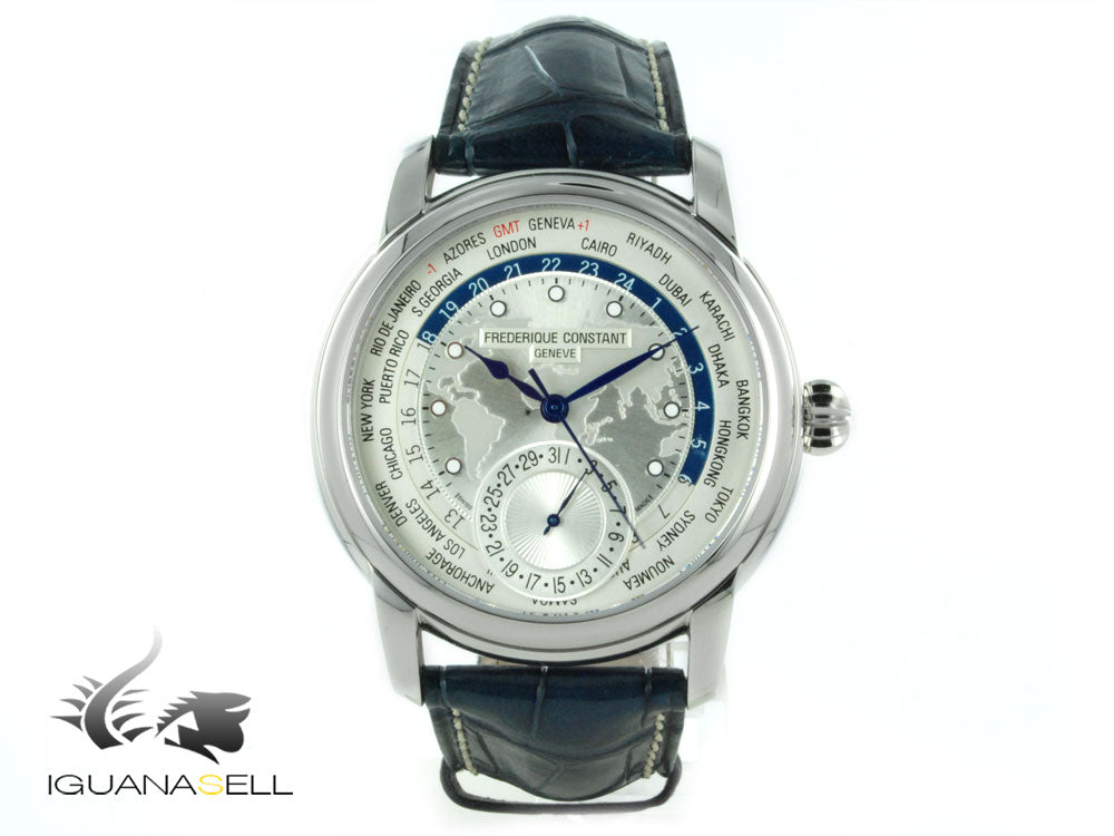 Frederique Constant Manufacture Worldtimer Automatic Watch, FC-718, GMT, Day