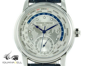 Montre automatique Manufacture Worldtimer de Frédérique Constant, FC-718, GMT, jour