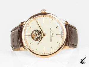 Montre automatique Slimline Heart Beat de Frederique Constant, FC312, or rose, blanc