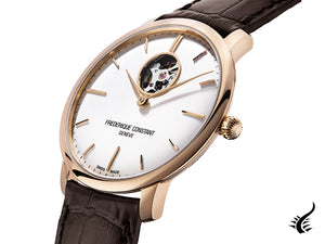 Frederique Constant Slimline Heart Beat Automatic Watch, FC312, Rose gold, White