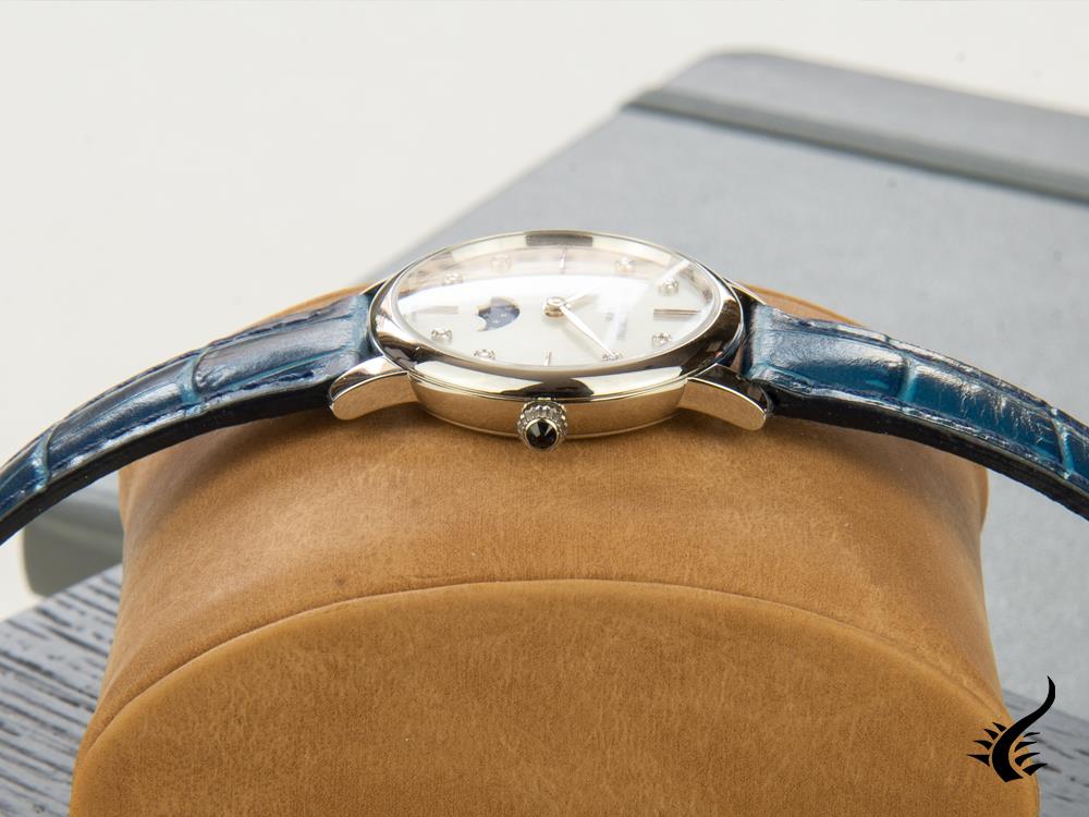 Montre à quartz Slimline pour femme Frederique Constant, 30 mm, diamants, bleu