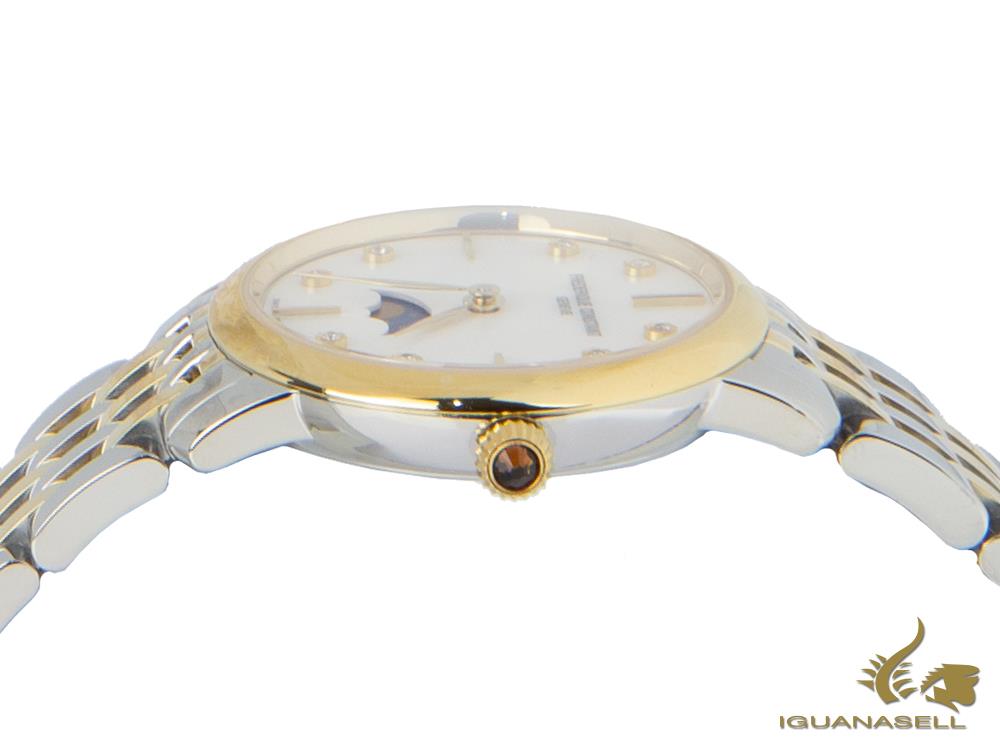 Frederique Constant Slimline Ladies Moonphase Quartz Watch, PVD Gold, Diamonds