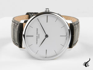 Frederique Constant Slimline Quartz Watch, FC-200, Silver, Leather, FC-200S5S36