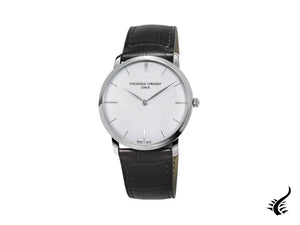 Montre à quartz Slimline de Frédérique Constant, FC-200, argent, cuir, FC-200S5S36