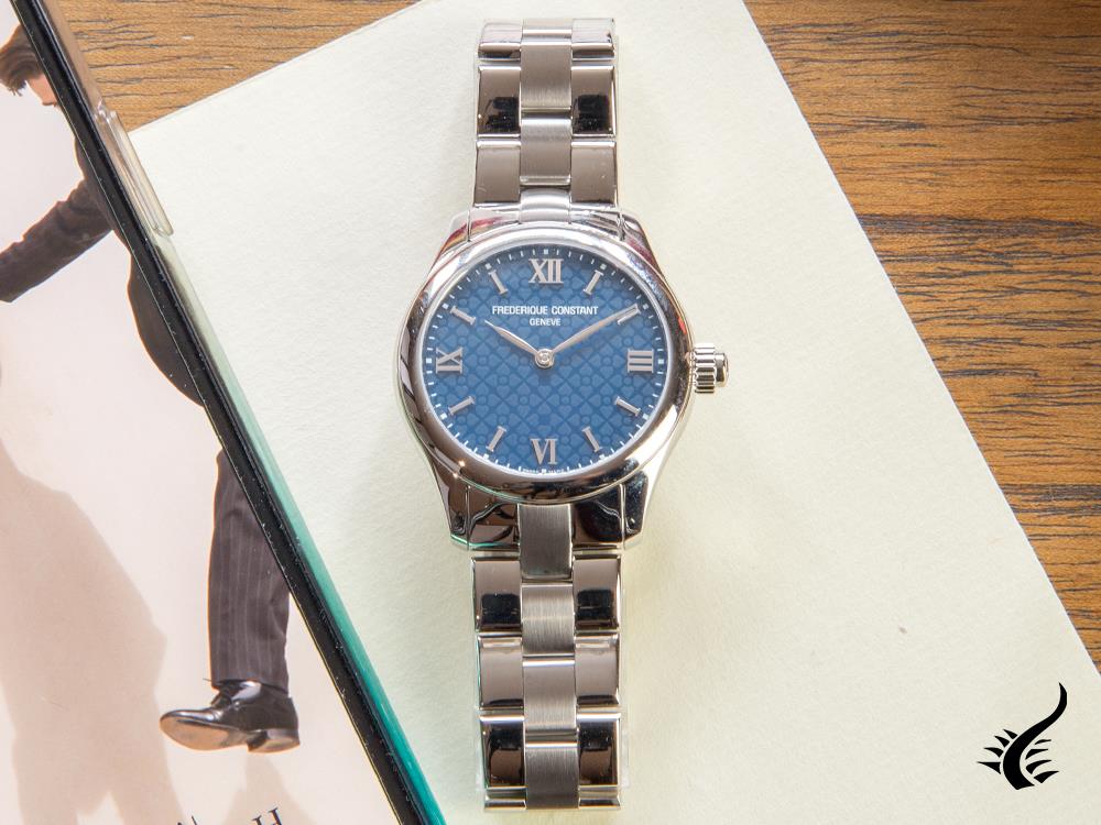 Montre connectée à quartz Vitality pour femme de Frederique Constant, bleu, FC-286N3B6B