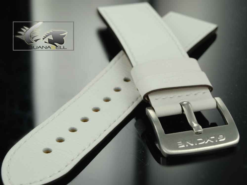 Glycine, Leather Strap, 20 mm, White, Buckle