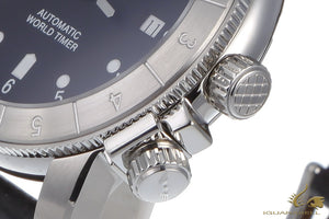 Montre automatique Glycine Airman « Double Twelve », GL 224, GMT, noire, 42 mm, GL0063