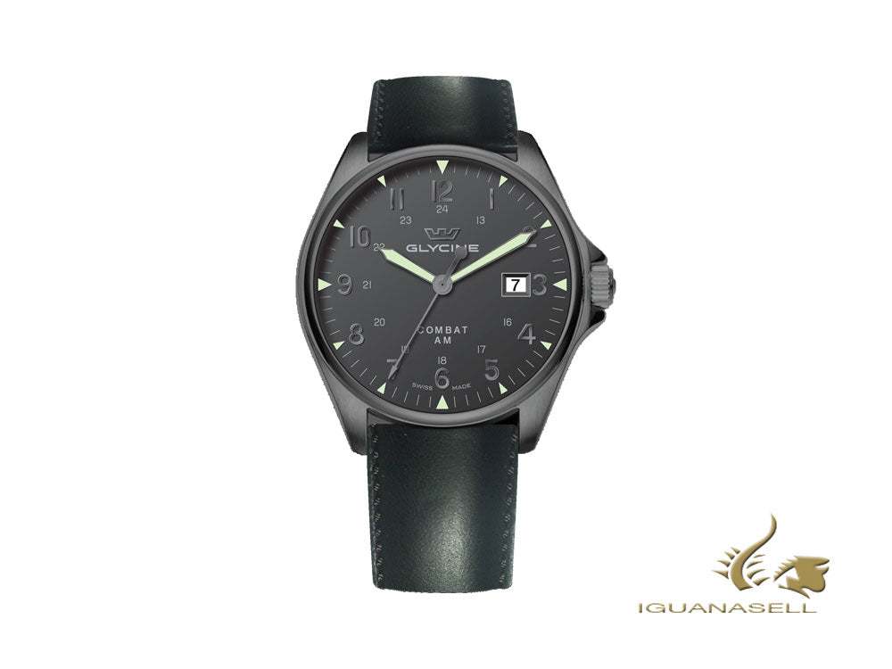 Glycine Combat 6 Vintage Automatic Watch, PVD, Black, 43 mm, GL0297-LB9CC