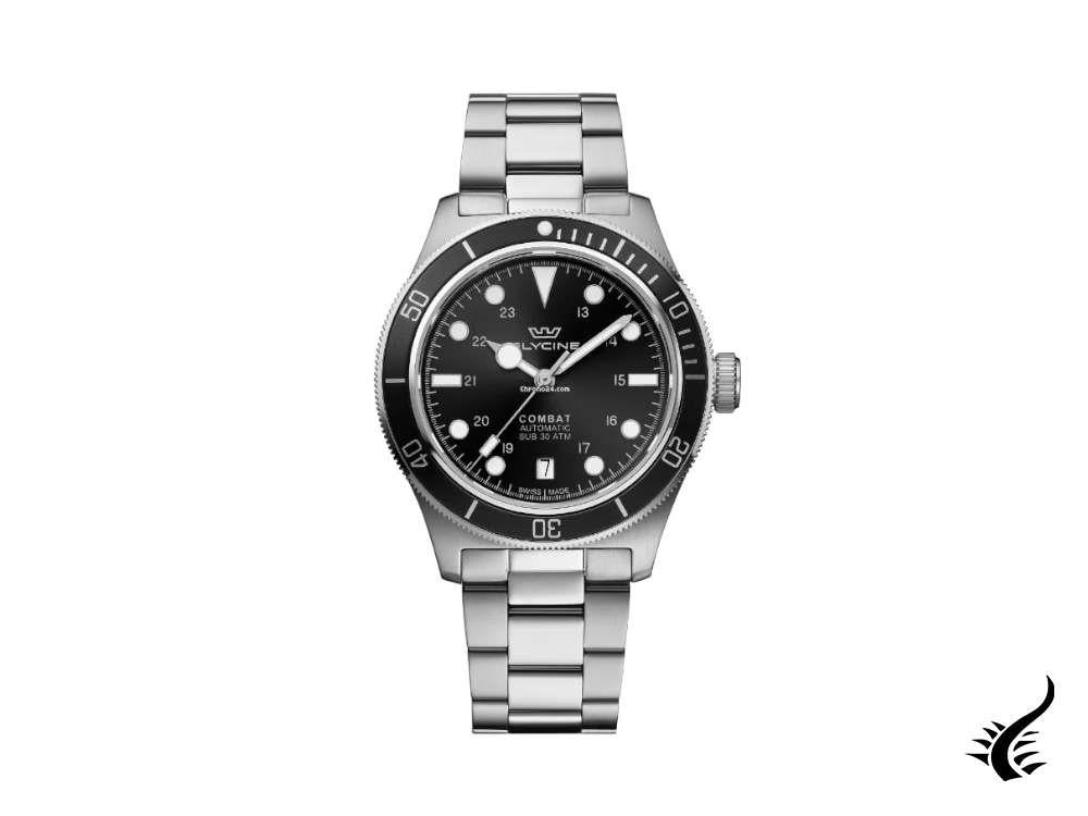 Glycine Combat Automatic Watch, GL 224, Black, 39 mm, GL0399