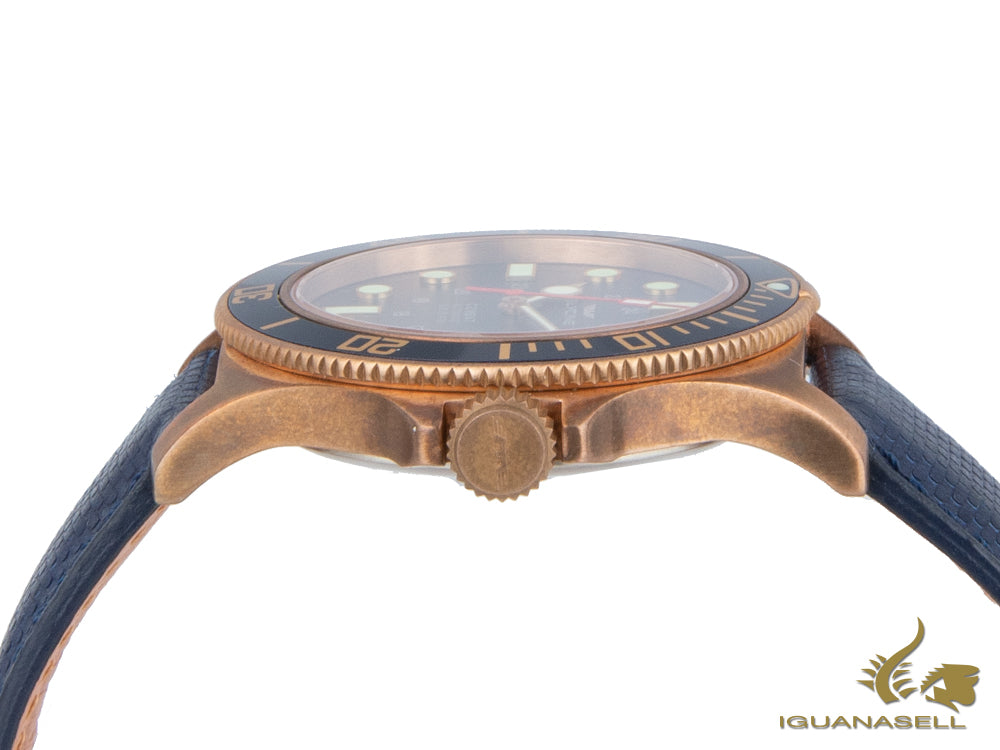 Montre Glycine Combat Sub-automatique, bronze, 42 mm, GL224, bleu, GL0174