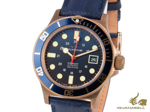 Montre Glycine Combat Sub-automatique, bronze, 42 mm, GL224, bleu, GL0174