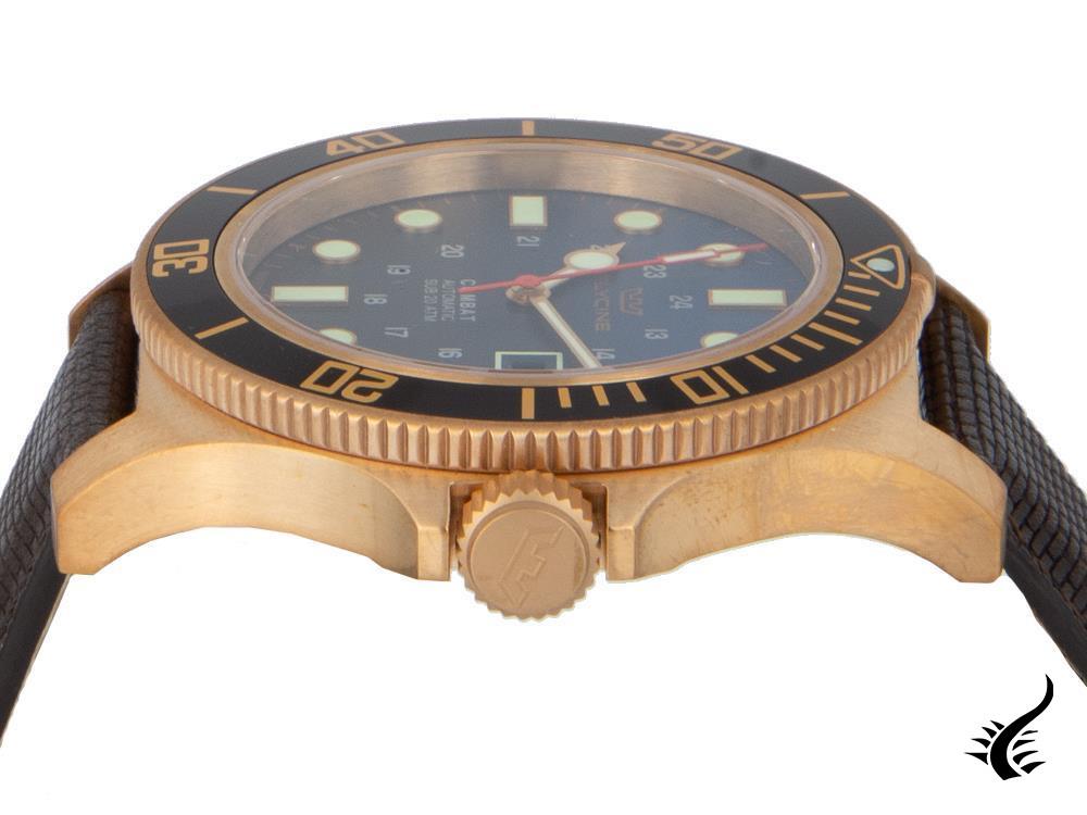 Montre Glycine Combat Sub-automatique, bronze, 48 mm, GL224, bleu, GL0200