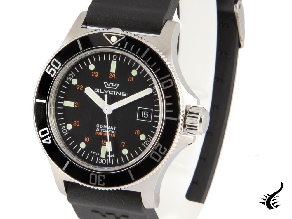 Glycine Combat Sub Automatic Watch, GL 224, Black, 42mm, GL0087