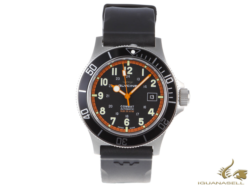 Montre Glycine Combat Sub-automatique, GL 224, noire, 42 mm, GL0088