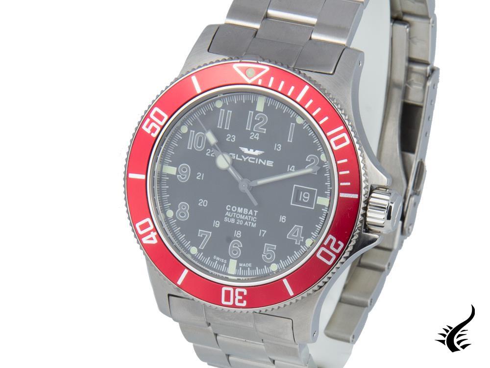 Montre Glycine Combat Sub-automatique, GL 224, Gris, 42 mm, GL0078