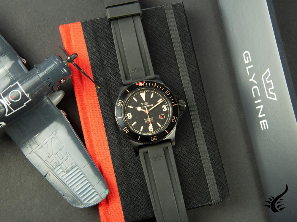 Glycine Combat Sub Automatic Watch, GL 224, PVD, Black, 42 mm, GL0269-D10