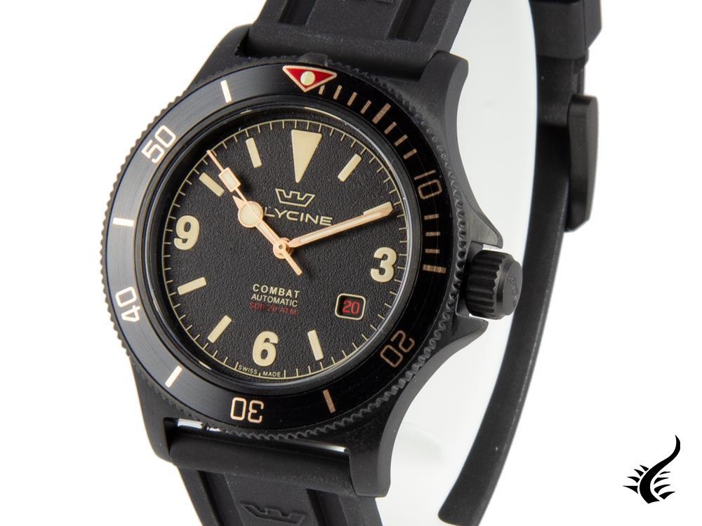 Glycine Combat Sub Automatic Watch, GL 224, PVD, Black, 42 mm, GL0269-D10