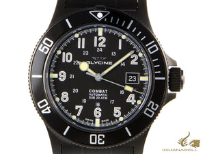 Montre Glycine Combat Sub-automatique, GL 224, PVD, noir, 42 mm, GL0079