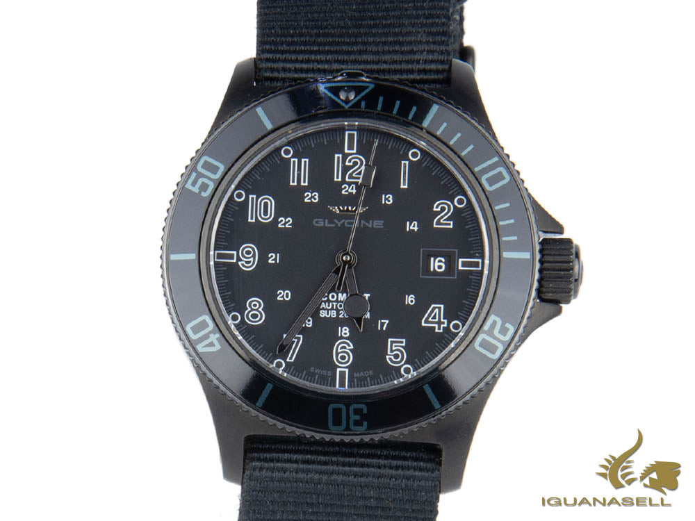 Glycine Combat Sub Automatic Watch, GL 224, PVD, Black, 42mm, GL0086