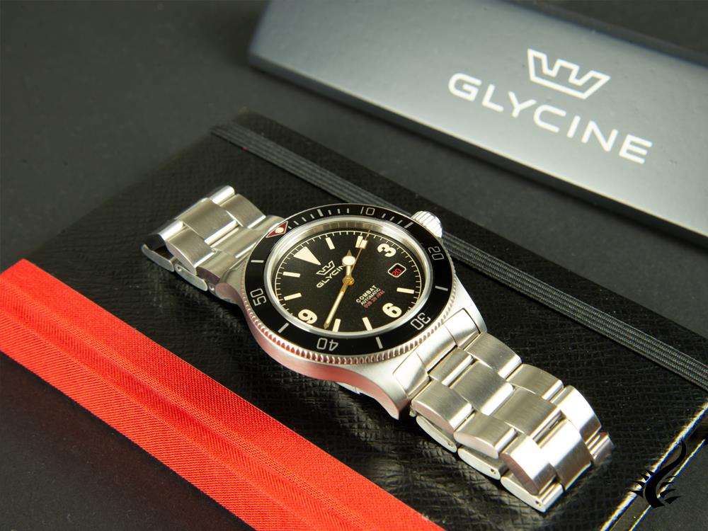 Glycine Combat Vintage Automatic Watch, GL 224, Black, 42 mm, GL0261-MB
