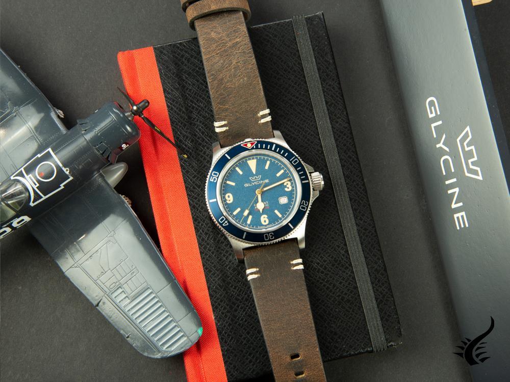 Glycine Combat Vintage Automatic Watch, GL 224, Blue, 42 mm, GL0263-LB7BF1