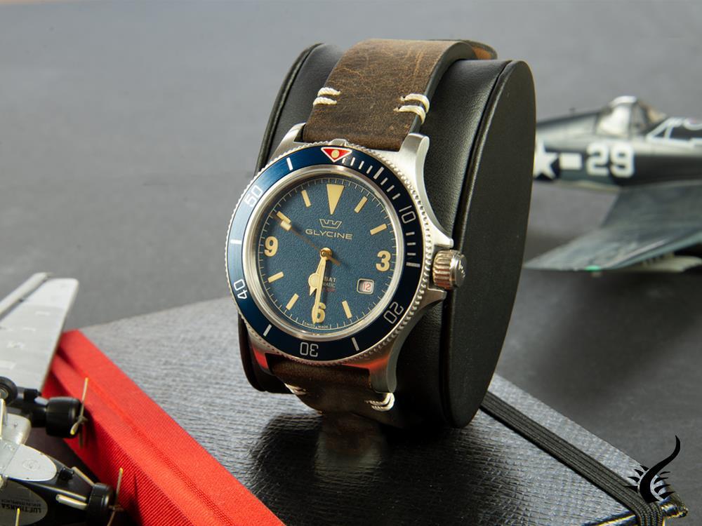 Glycine Combat Vintage Automatic Watch, GL 224, Blue, 42 mm, GL0263-LB7BF1