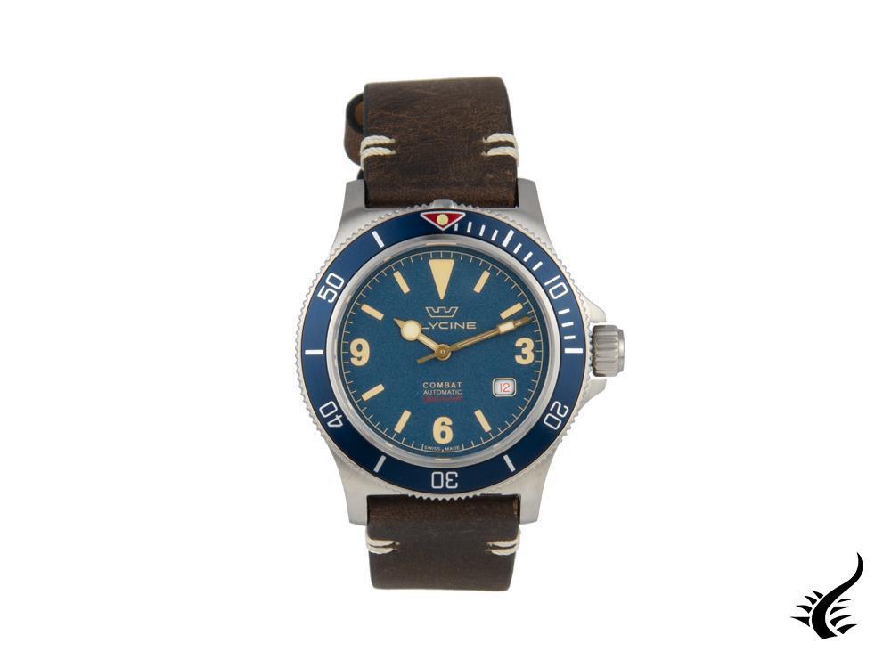 Glycine Combat Vintage Automatic Watch, GL 224, Blue, 42 mm, GL0263-LB7BF1