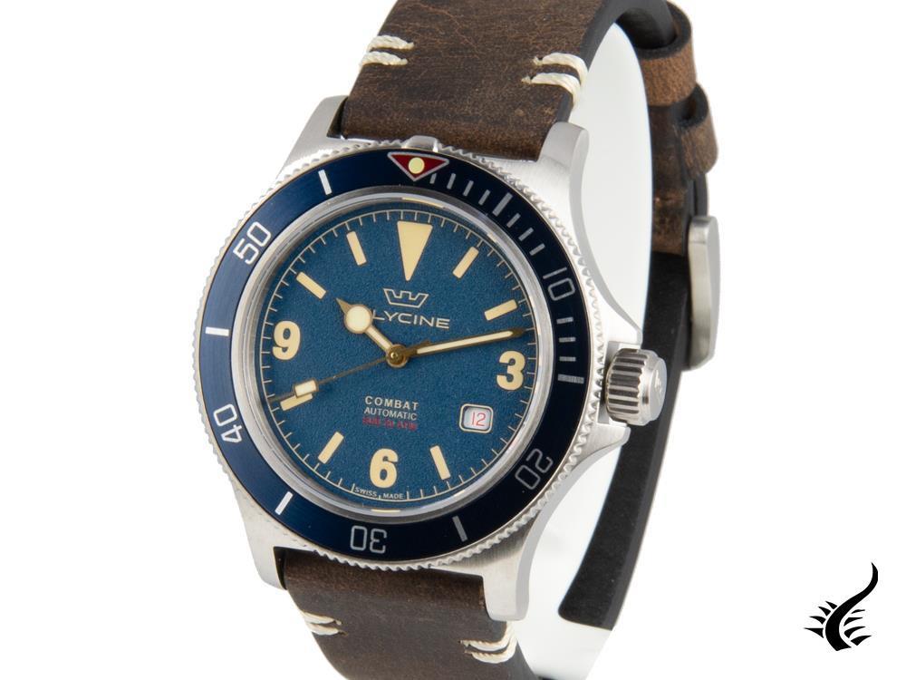 Glycine Combat Vintage Automatic Watch, GL 224, Blue, 42 mm, GL0263-LB7BF1
