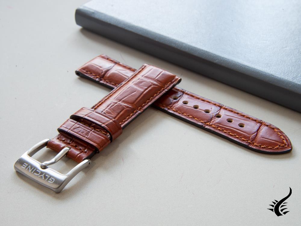 Glycine, Leather strap, 24mm, Brown, LBK7H-24