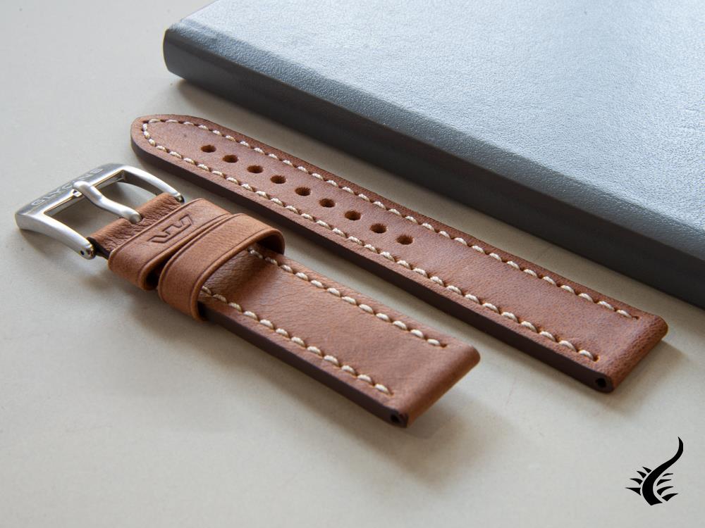 Glycine, Leather Strap, 20 mm, Brown, Buckle