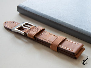 Glycine, Leather Strap, 20 mm, Brown, Buckle