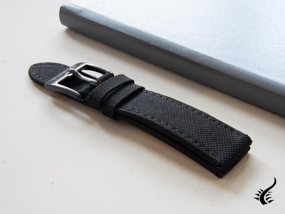 Glycine, Leather strap, 22mm, Black, TBA99-22