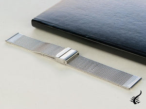 Glycine, Mesh Strap, Polished, 22mm, Foldover clasp