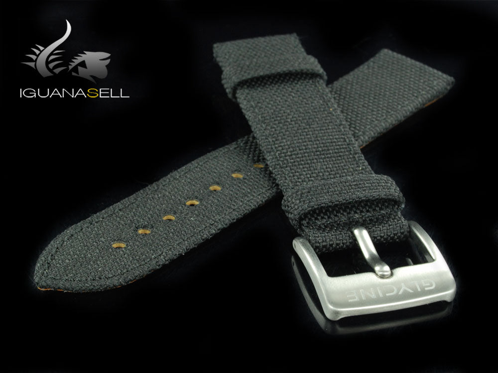 Glycine Strap, Textil, Black, 22mm