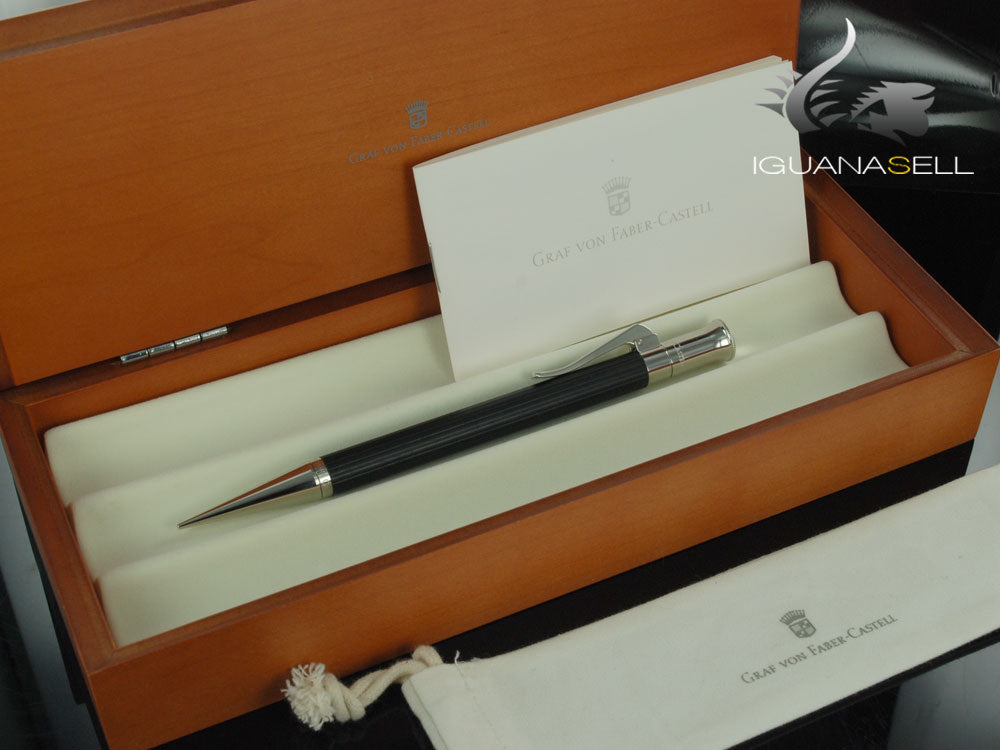 Graf von Faber-Castell Classic Mechanical pencil, Ebony wood, Platinum, 0.7 mm