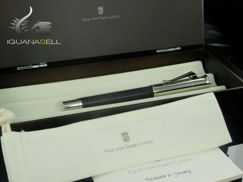 Graf von Faber-Castell Classic Rollerball pen, Ebony wood, Platinum trim,145511