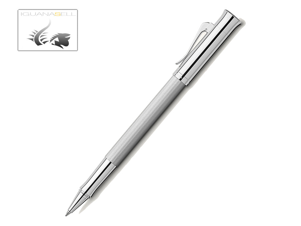 Graf von Faber-Castell Guilloche Rollerball pen, Metal, Rhodium trim, 146514