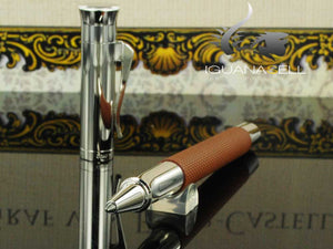 Stylo roller Graf von Faber-Castell Guilloche, Résine précieuse, Cognac