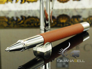 Stylo roller Graf von Faber-Castell Guilloche, Résine précieuse, Cognac