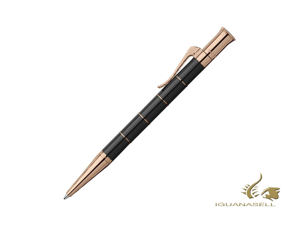 Graf von Faber-Castell Anello Rose Gold Ballpoint pen, Resin, Black, 145694