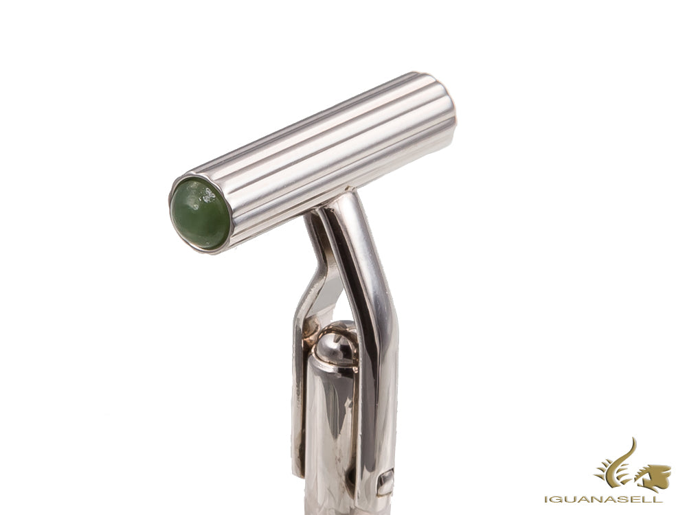 Boutons de manchette cylindriques Graf von Faber-Castell, platine, jade vert, 118975