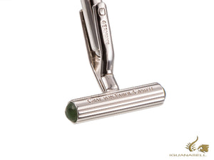 Boutons de manchette cylindriques Graf von Faber-Castell, platine, jade vert, 118975